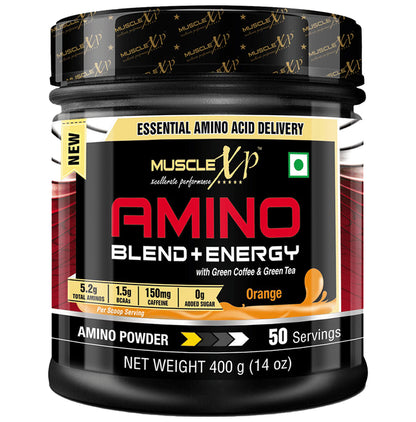 MuscleXP Combo Pack of Amino Blend + Energy Powder Orange (400gm) & 100% Whey Protein Double Chocolate (2kg)