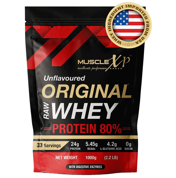MuscleXP Combo Pack of Original Raw Whey Protein Unflavoured (1kg) & BCAA Orange (400gm)