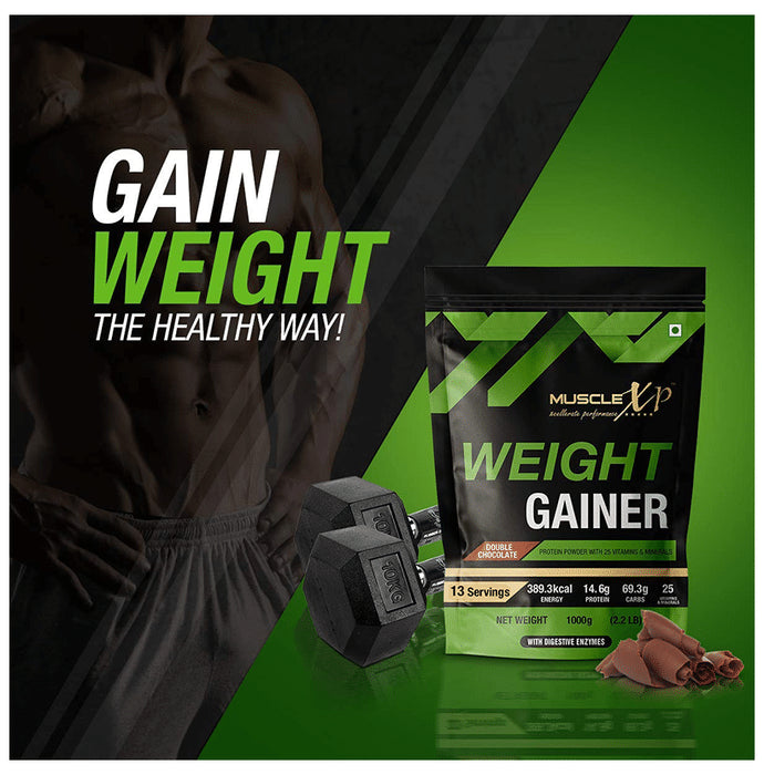 MuscleXP Weight Gainer Protein Powder with 25 Vitamins & Minerals Double Chocolate