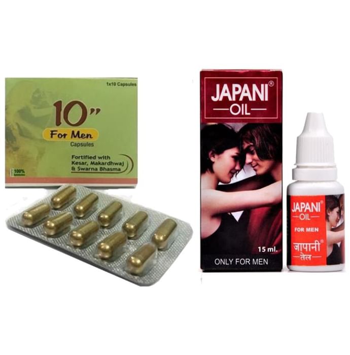 Cackle's Combo Pack of 10'__' for Men 10 Capsule and Japani Oil 15ml - Classic Derma