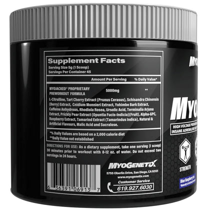 Myogenetix Myojacked Pre-workout Platinum Series Powder