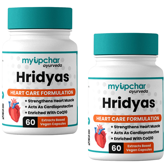 Myupchar Ayurveda Hridyas Extracts Based Vegan Capsule (60 Each) - Classic Derma