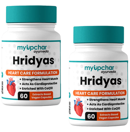 Myupchar Ayurveda Hridyas Extracts Based Vegan Capsule (60 Each) - Classic Derma