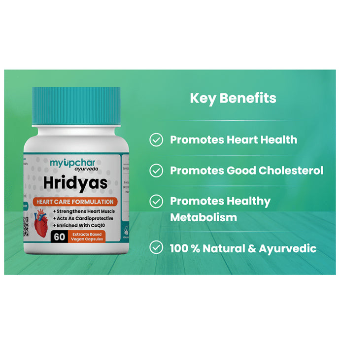 Myupchar Ayurveda Hridyas Extracts Based Vegan Capsule (60 Each)