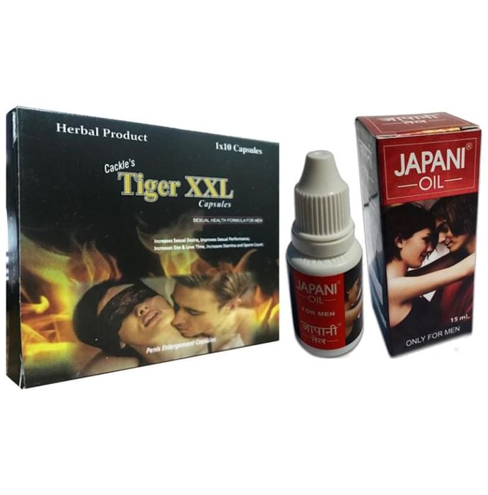 Cackle's Combo Pack of Tiger XXL 10 Capsule and Japani Oil 15ml - Classic Derma