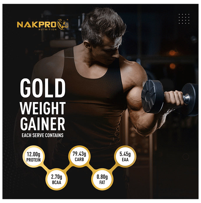 Nakpro Nutrition Gold Weight Gainer Powder Mango