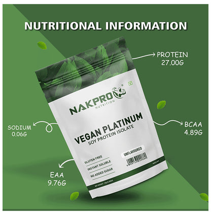 Nakpro Nutrition Vegan Platinum Soy Protein Isolate Unflavoured