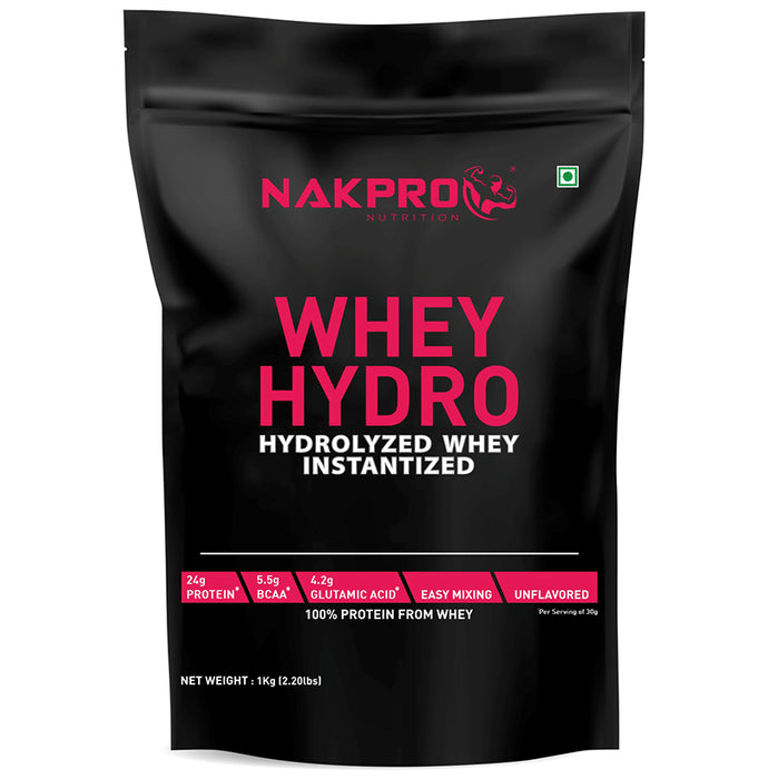 Nakpro Nutrition Whey Hydro Hydrolyzed Whey Protein Instantized Powder Unflavored - Classic Derma