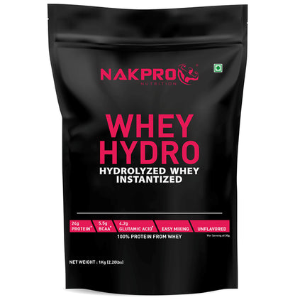 Nakpro Nutrition Whey Hydro Hydrolyzed Whey Protein Instantized Powder Unflavored - Classic Derma
