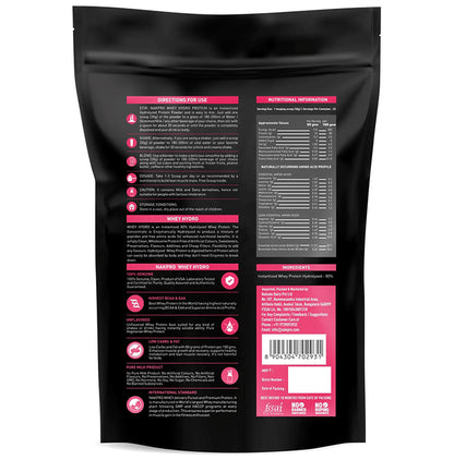Nakpro Nutrition Whey Hydro Hydrolyzed Whey Protein Instantized Powder Unflavored