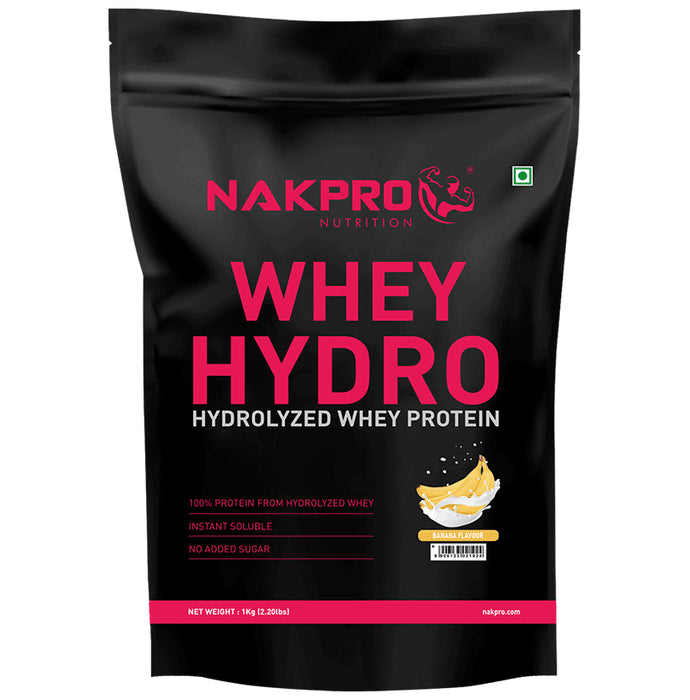 Nakpro Nutrition Whey Hydro Hydrolyzed Whey Protein Powder Banana - Classic Derma