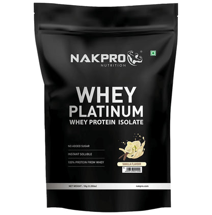 Nakpro Nutrition Whey Platinum Protein Isolate for Muscle Recovery | Flavour Vanilla - Classic Derma