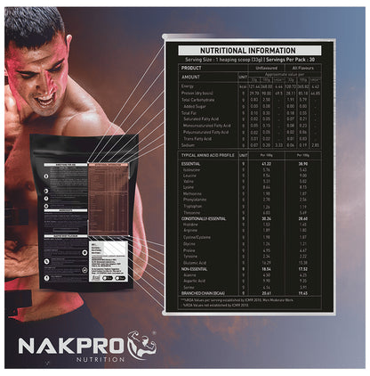Nakpro Nutrition Whey Platinum Protein Isolate for Muscle Recovery | Flavour Vanilla