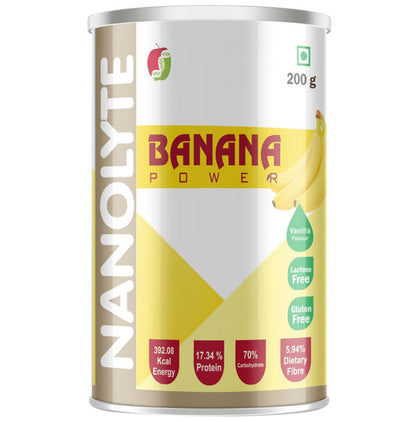 Nanolyte Banana Power for Healthy Growth & Nutrition | Gluten Free | Flavour Powder Vanilla - Classic Derma