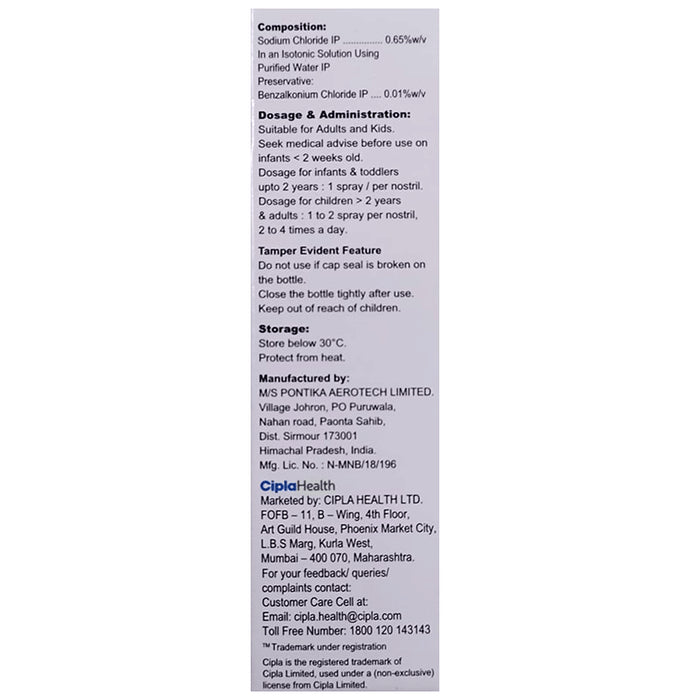 Naselin Saline Nasal Cleaning Spray for Adults & Kids | Clears Blocked Nose