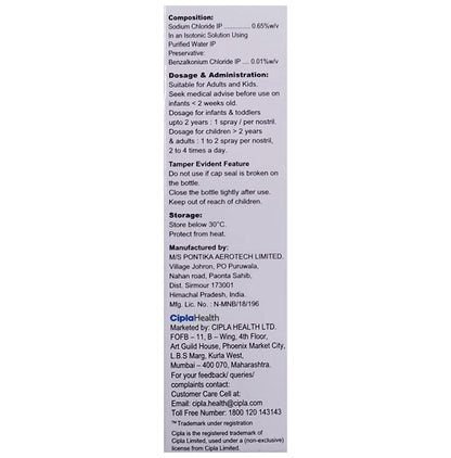 Naselin Saline Nasal Cleaning Spray for Adults & Kids | Clears Blocked Nose