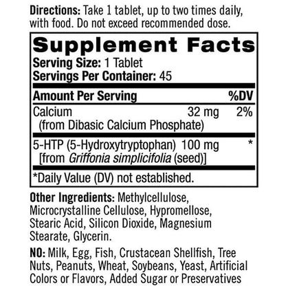 Natrol 5-HTP 100mg Veg Tablet | For Managing Mood, Stress & Anxiety