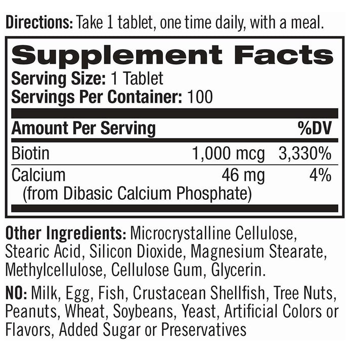 Natrol Biotin 1000 mcg Tablet