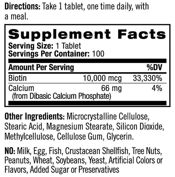 Natrol Biotin 5000mcg Tablet for Healthy Hair, Skin & Nails | Flavour Strawberry