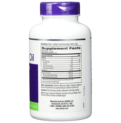 Natrol Omega-3 Fish Oil 1000mg Softgel | For Healthy Heart