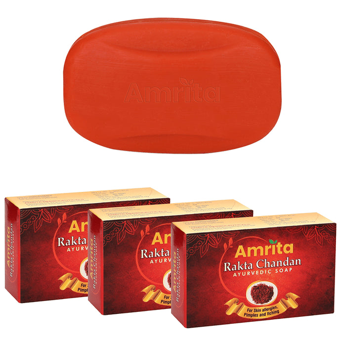 Amrita Rakta Chandan Ayurvedic Soap (75gm Each) - Classic Derma