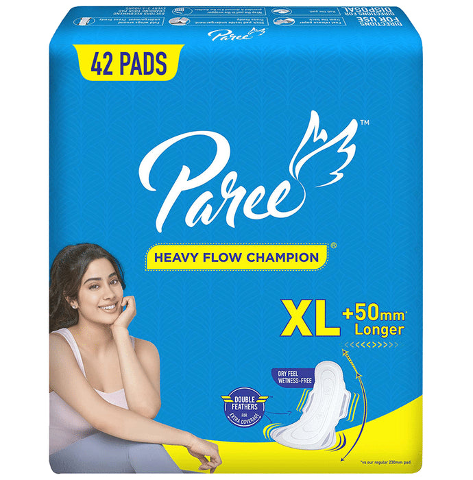 Paree Heavy Flow Champion Wetness Free Comfort Sanitary Pad (42 Each) XL - Classic Derma