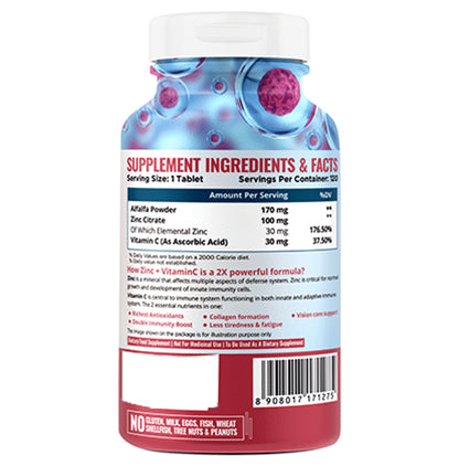 Nature Life Nutrition Zinc with Vitamin C Vegetarian Tablet