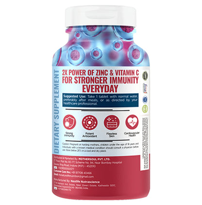 Nature Life Nutrition Zinc with Vitamin C Vegetarian Tablet