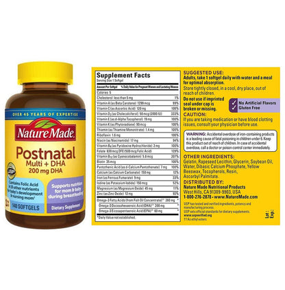 Nature Made Postnatal Multi + DHA 200mg Softgel