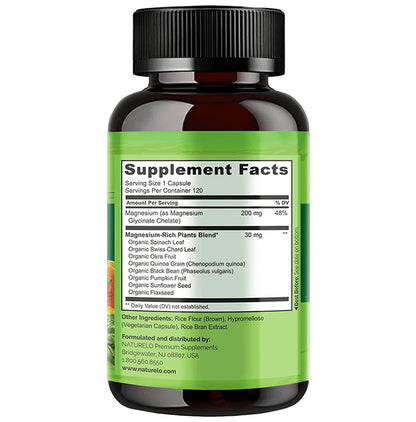 Naturelo Magnesium Glycinate Chelate Vegetarian Capsule