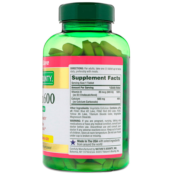 Nature's Bounty Calcium 600 With Vitamin D3 Tablet