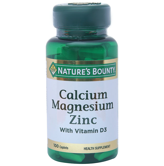 Nature's Bounty Calcium Magnesium Zinc with Vitamin D3 (Cholecalciferol) 200IU | Caplet - Classic Derma