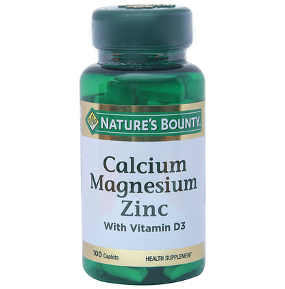 Nature's Bounty Calcium Magnesium Zinc with Vitamin D3 (Cholecalciferol) 200IU | Caplet - Classic Derma