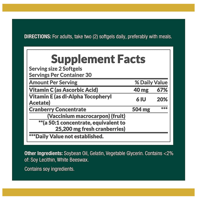 Nature's Bounty Cranberry with Vitamin C Softgel