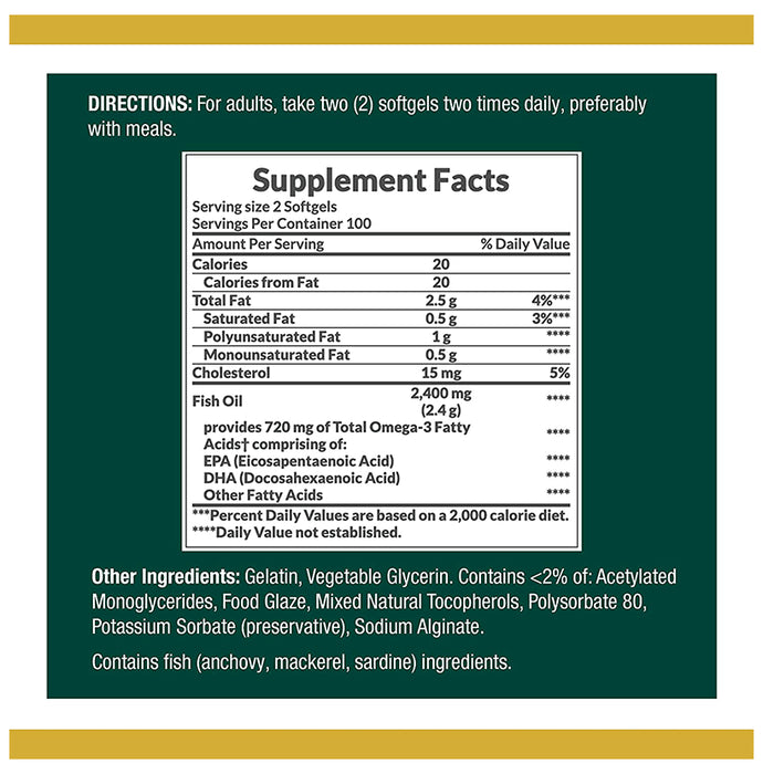 Nature's Bounty Fish Oil 1200mg Rapid Release Softgels