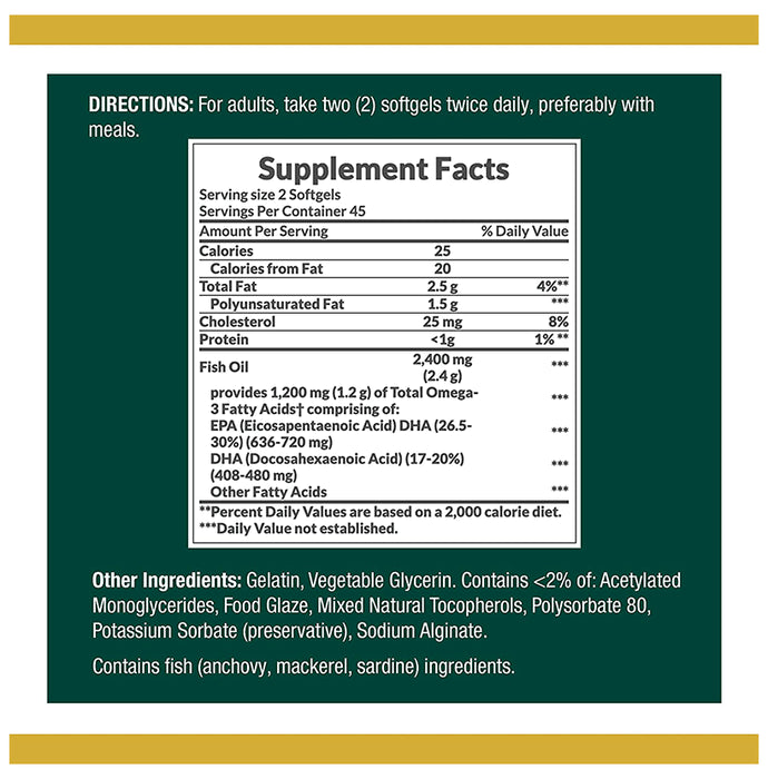 Nature's Bounty Fish Oil 2400 mg Softgel