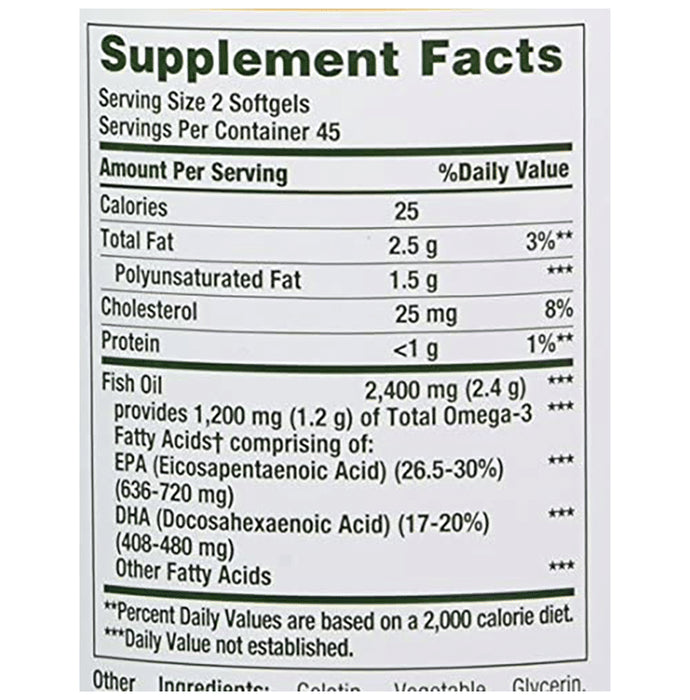 Nature's Bounty Fish Oil 2400 mg Softgel