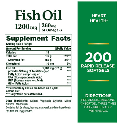 Nature's Bounty Fish Oil Rapid Release Softgels