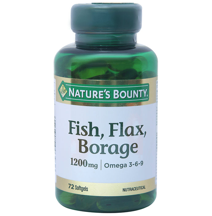 Nature's Bounty Fish, Flax, Borage Omega 3 6 9 1200mg Softgel - Classic Derma