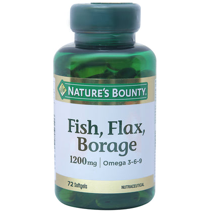Nature's Bounty Fish, Flax, Borage Omega 3 6 9 1200mg Softgel - Classic Derma