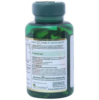 Nature's Bounty Fish, Flax, Borage Omega 3 6 9 1200mg Softgel