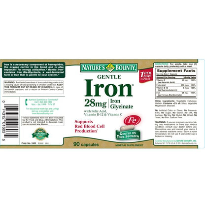 Nature's Bounty Gentle Iron 28mg Capsule