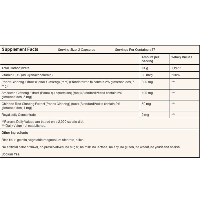 Nature's Bounty Ginseng Complex Plus Royal Jelly Capsule