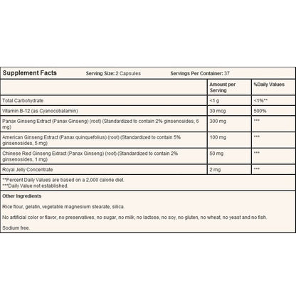 Nature's Bounty Ginseng Complex Plus Royal Jelly Capsule