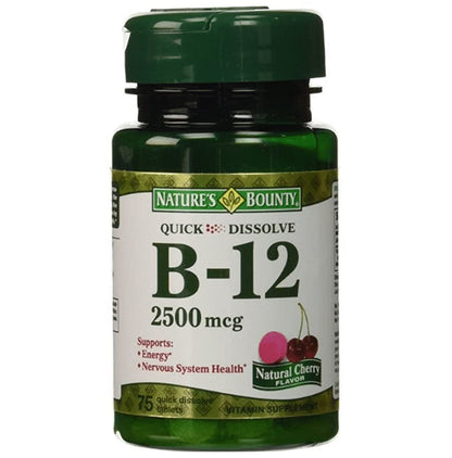 Nature's Bounty Quick Dissolve B 12 2500mg Tablet - Classic Derma