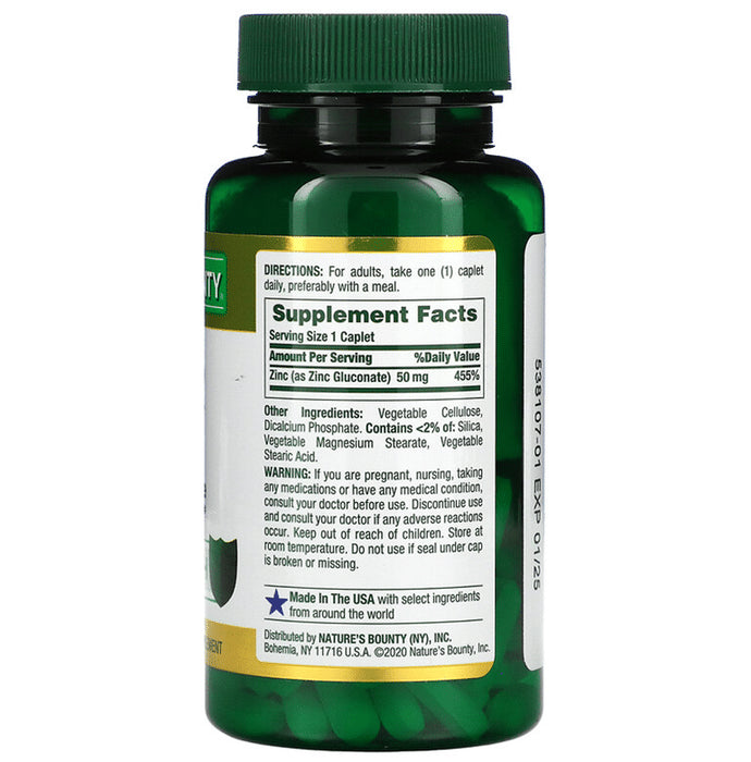 Nature's Bounty Zinc 50mg Caplet