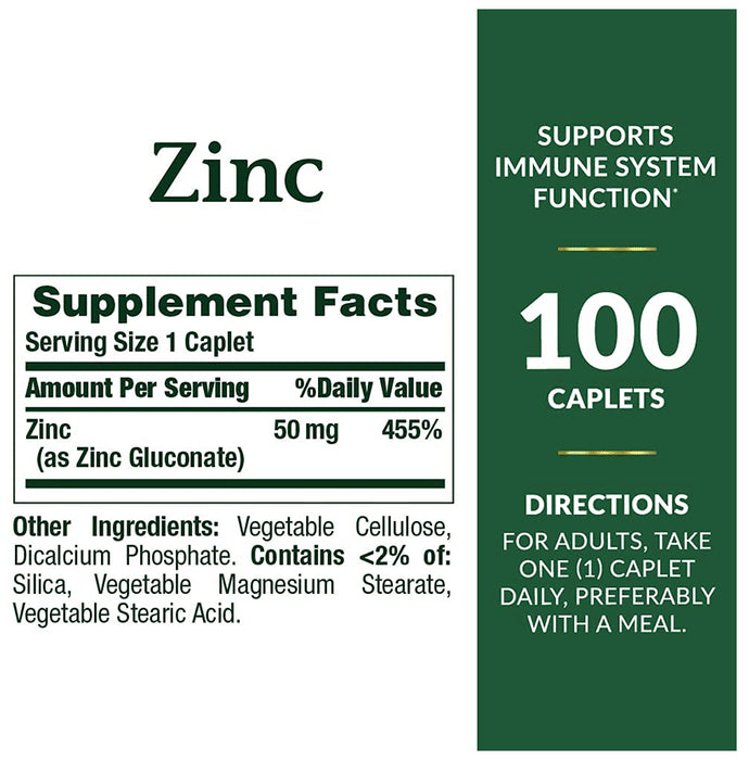 Nature's Bounty Zinc 50mg Caplet
