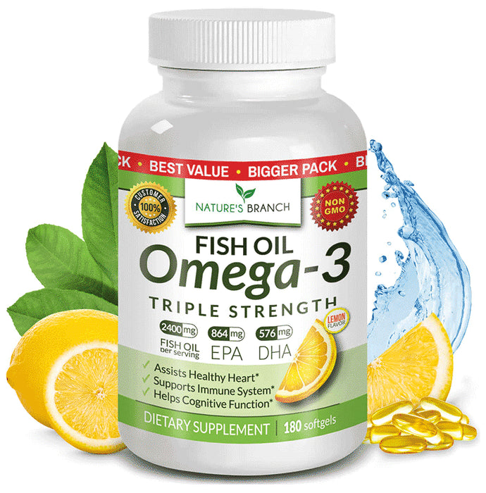 Nature's Branch Fish Oil Omega-3 Triple Strength Softgel Lemon