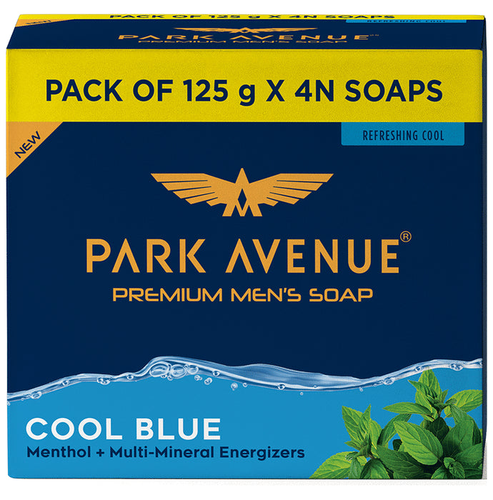 Park Avenue Premium Men's Soap (125gm Each) Cool Blue - Classic Derma