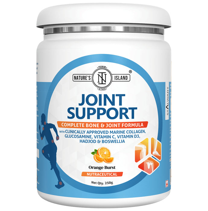 Nature's Island Collagen Ultimate Bone Joint Formula | With Vitamin D3 & Glucosamine | Flavour Orange Burst - Classic Derma